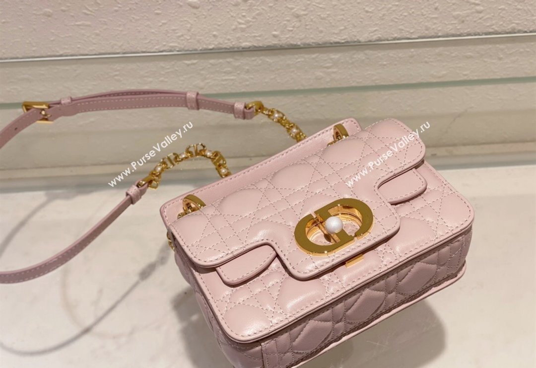 Dior Mini Jolie Top Handle Bag in Cannage Calfskin Pink 2024 (BF-240415054)