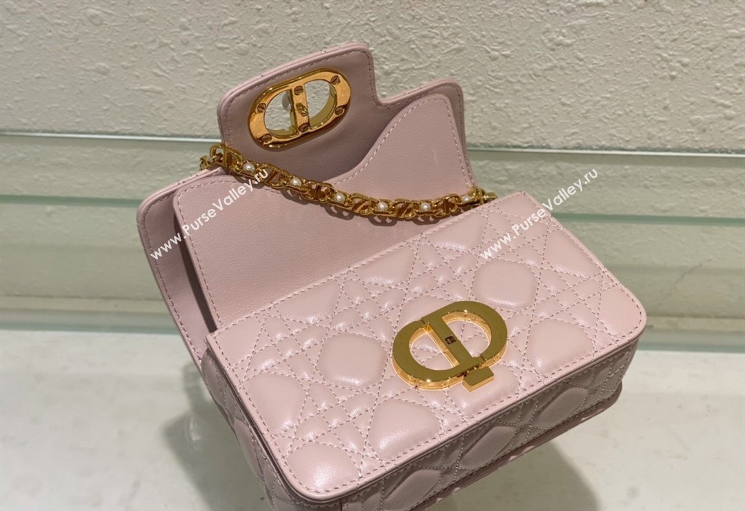 Dior Mini Jolie Top Handle Bag in Cannage Calfskin Pink 2024 (BF-240415054)