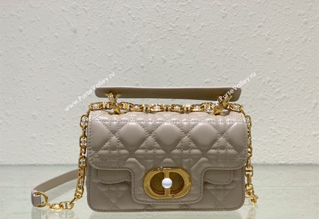 Dior Mini Jolie Top Handle Bag in Cannage Calfskin Grey 2024 (BF-240415055)