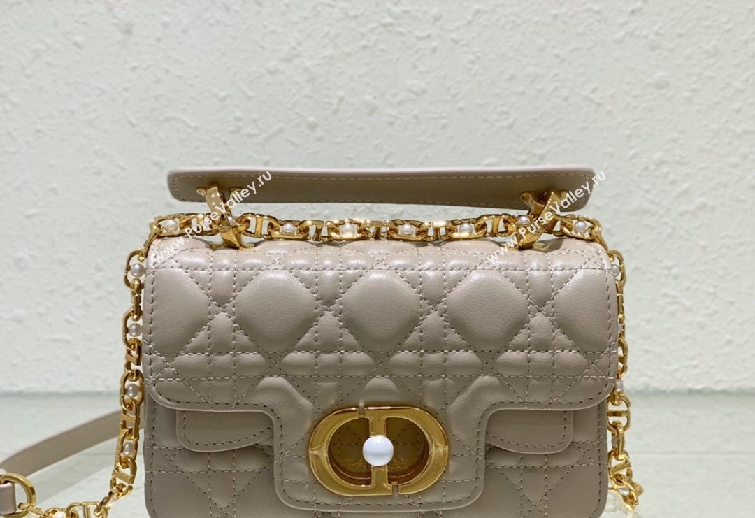 Dior Mini Jolie Top Handle Bag in Cannage Calfskin Grey 2024 (BF-240415055)