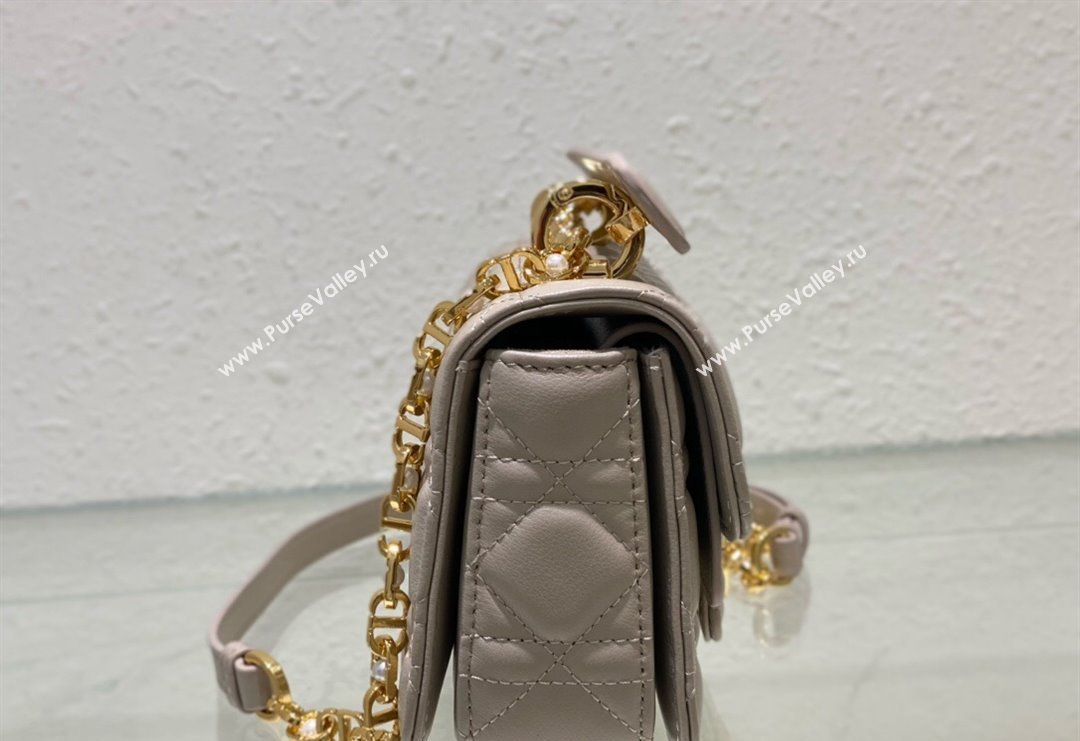 Dior Mini Jolie Top Handle Bag in Cannage Calfskin Grey 2024 (BF-240415055)