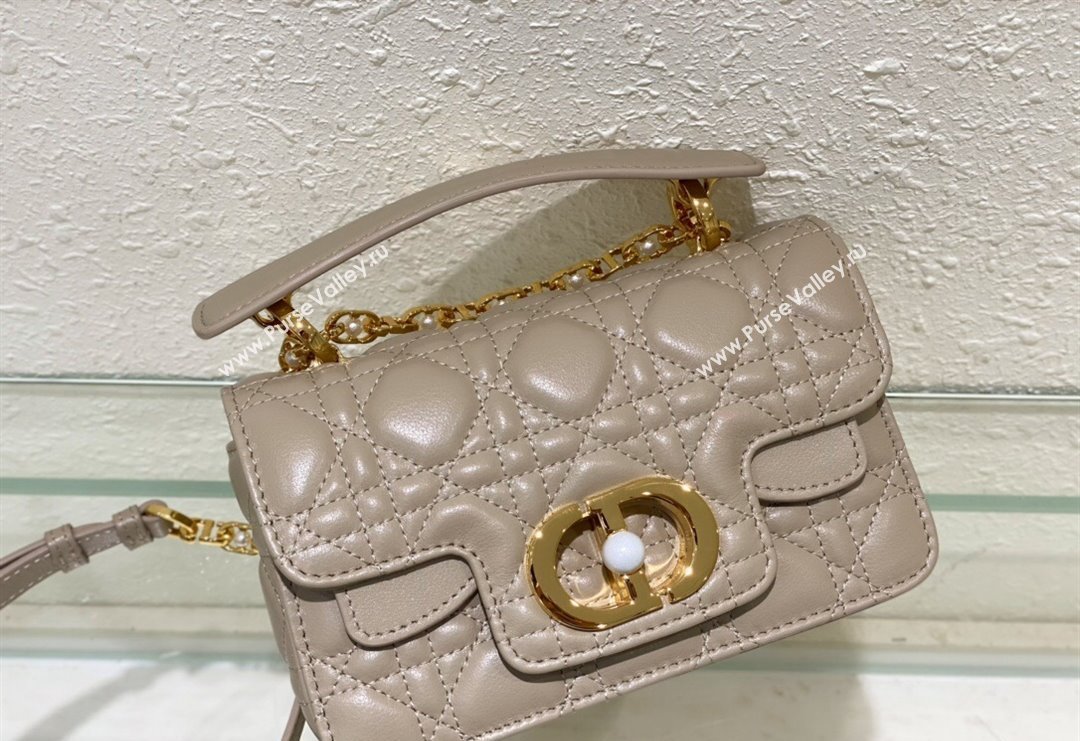 Dior Mini Jolie Top Handle Bag in Cannage Calfskin Grey 2024 (BF-240415055)