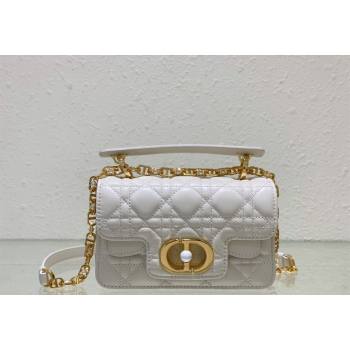 Dior Mini Jolie Top Handle Bag in Cannage Calfskin White 2024 (BF-240415056)