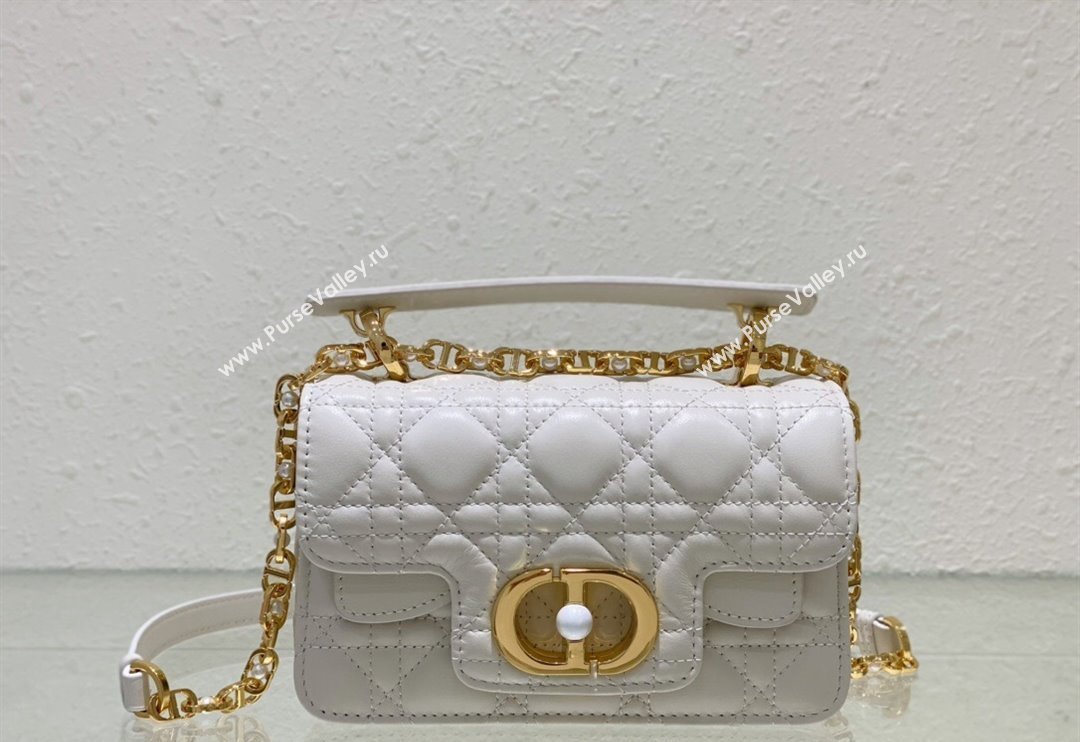 Dior Mini Jolie Top Handle Bag in Cannage Calfskin White 2024 (BF-240415056)