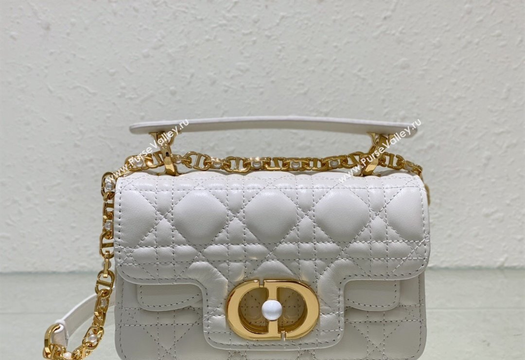 Dior Mini Jolie Top Handle Bag in Cannage Calfskin White 2024 (BF-240415056)