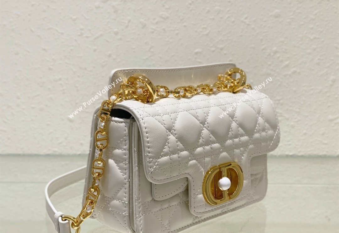 Dior Mini Jolie Top Handle Bag in Cannage Calfskin White 2024 (BF-240415056)