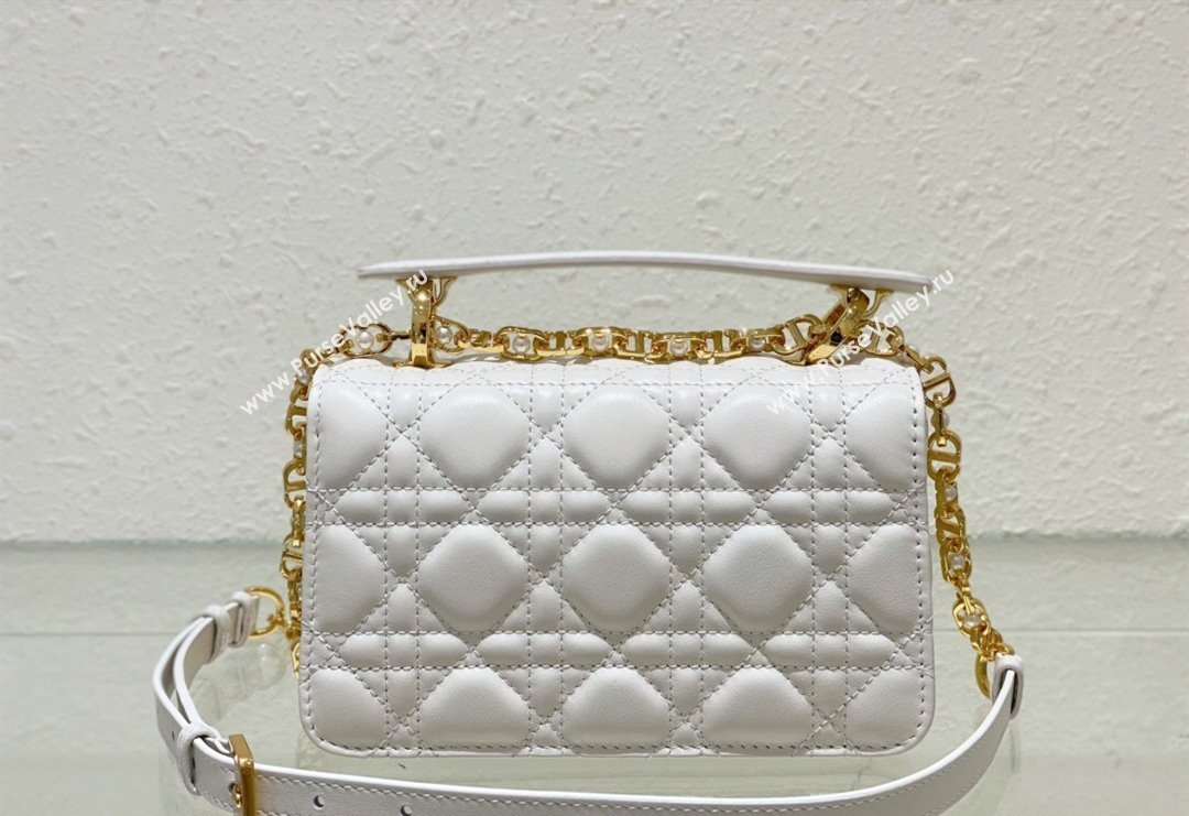 Dior Mini Jolie Top Handle Bag in Cannage Calfskin White 2024 (BF-240415056)