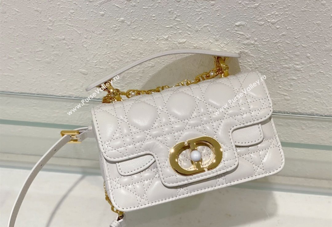 Dior Mini Jolie Top Handle Bag in Cannage Calfskin White 2024 (BF-240415056)