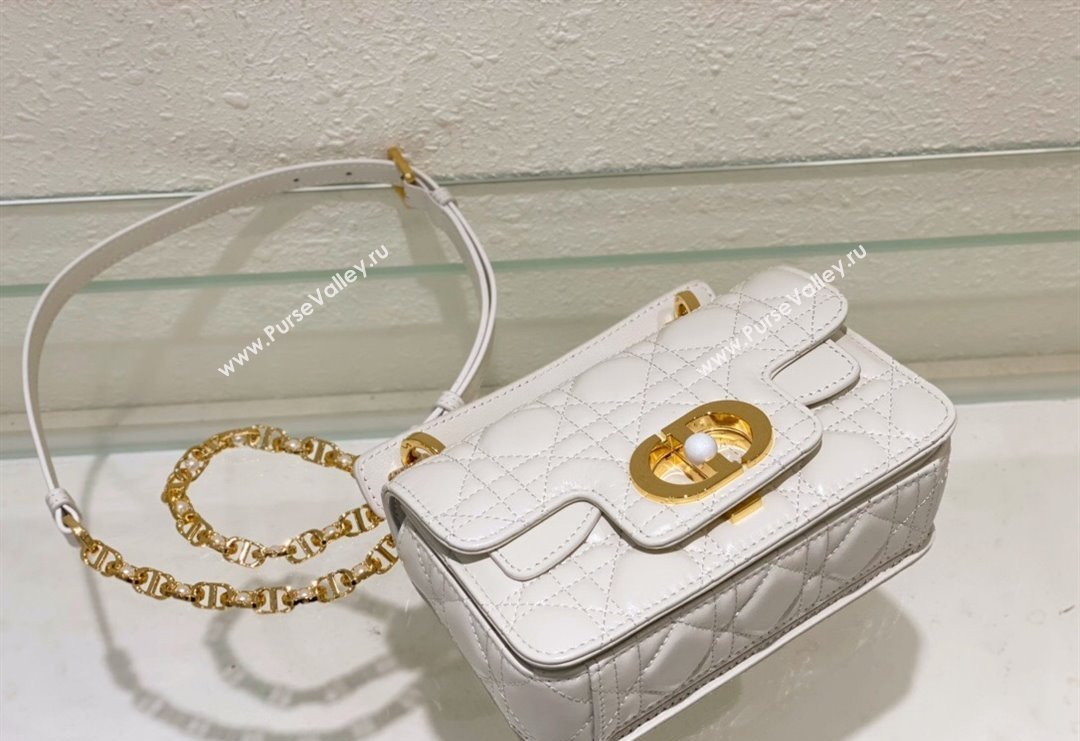 Dior Mini Jolie Top Handle Bag in Cannage Calfskin White 2024 (BF-240415056)