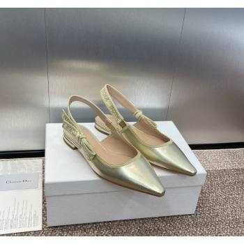 Dior JAdior Slingback Ballet Flat in Gold-Tone Metallic Leather 2024 0506 (MD-240506057)