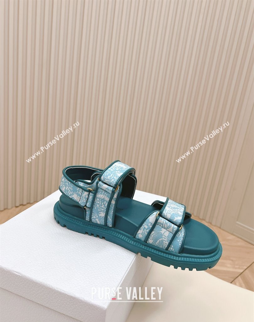Dior Dioract Strap Sandals in Technical Fabric with Blue Allover Butterfly Print 202402 (MD-240506043)