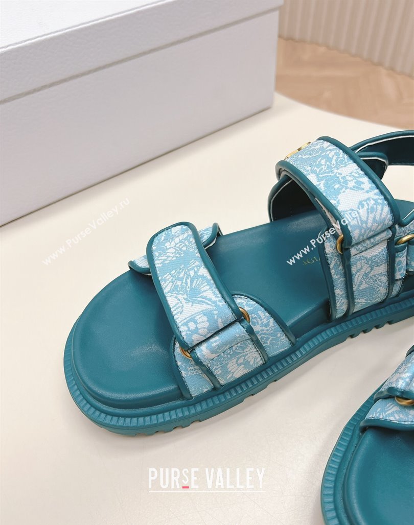 Dior Dioract Strap Sandals in Technical Fabric with Blue Allover Butterfly Print 202402 (MD-240506043)