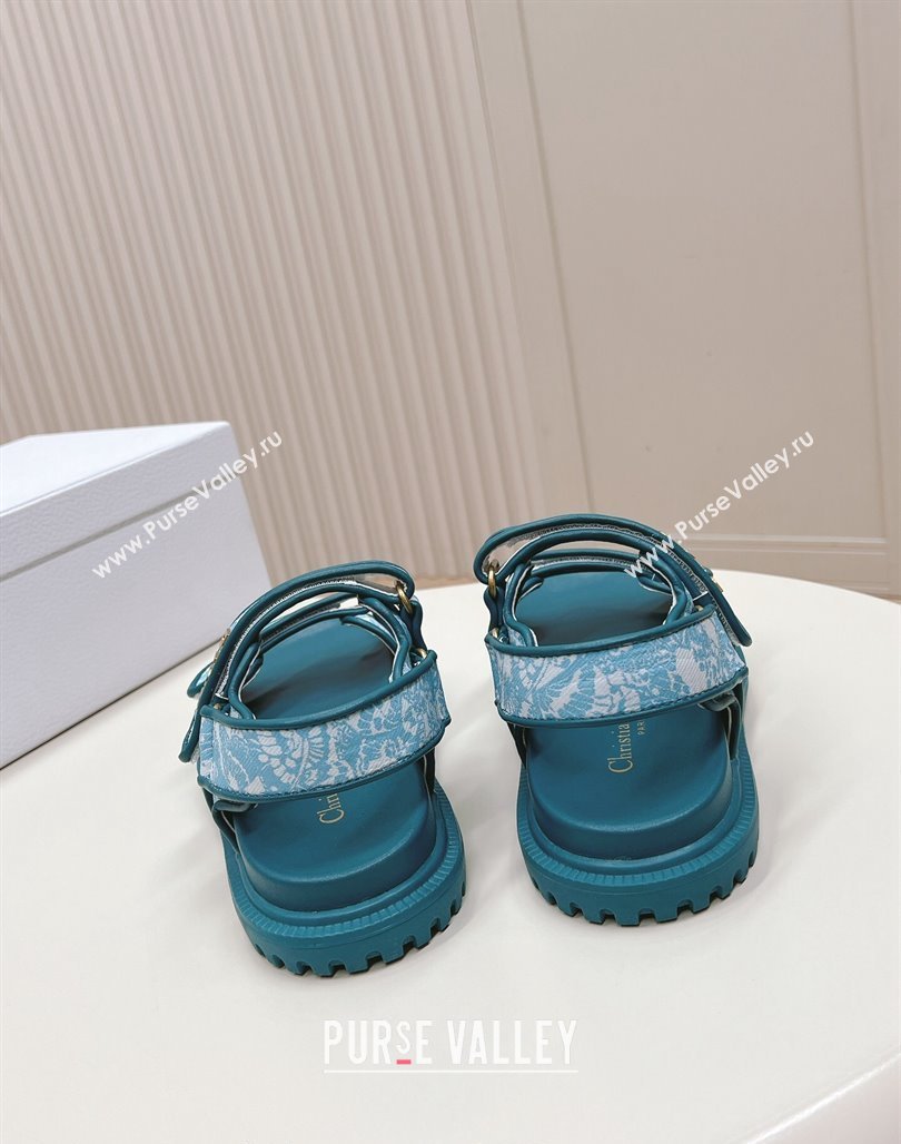 Dior Dioract Strap Sandals in Technical Fabric with Blue Allover Butterfly Print 202402 (MD-240506043)