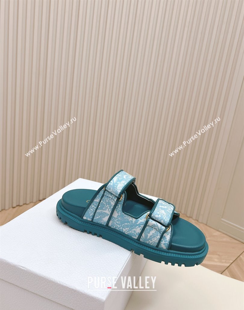 Dior Dioract Slide Sandals in Technical Fabric with Blue Allover Butterfly Print 2024 (MD-240506044)