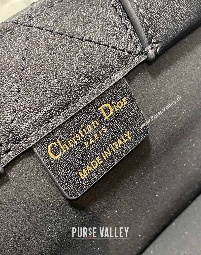 Dior Mini Book Tote Bag in Macrocannage Calfskin with Strap Black 2024 (XXG-240523014)