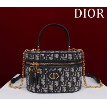 Dior 30 Montaigne Small Vanity Case in Blue Dior Oblique Jacquard 2024 (XXG-240523004)