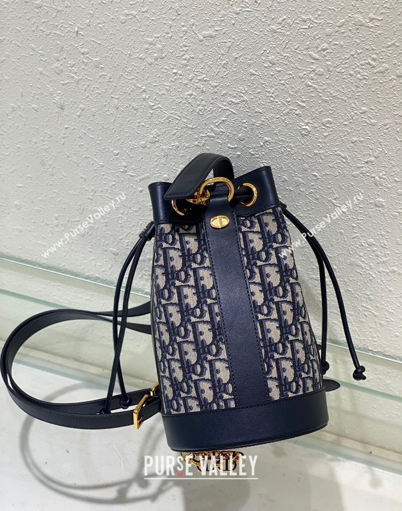 Dior Small Backpack bag in Blue Dior Oblique Jacquard 2024 0523 (BF-240523031)