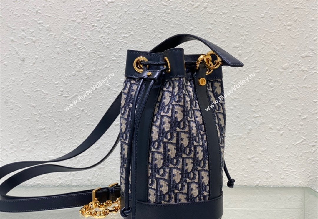 Dior Small Backpack bag in Blue Dior Oblique Jacquard 2024 0523 (BF-240523031)