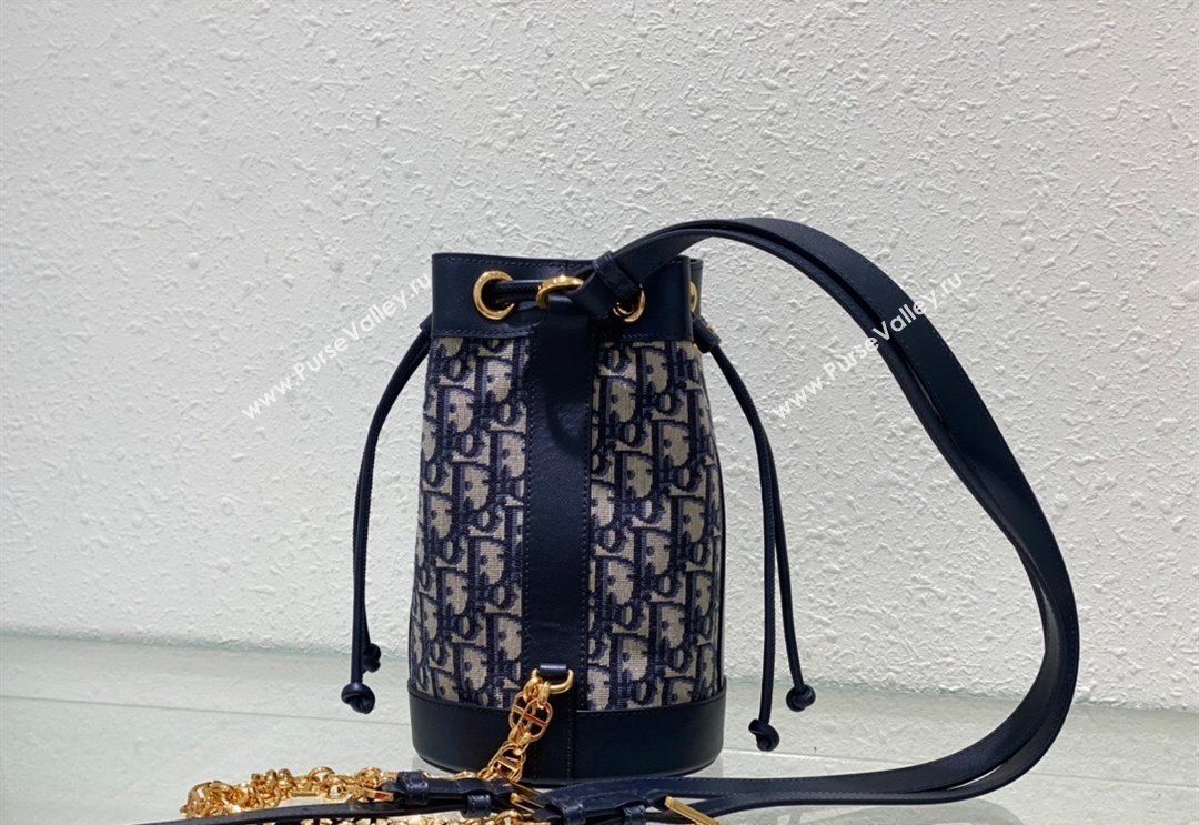 Dior Small Backpack bag in Blue Dior Oblique Jacquard 2024 0523 (BF-240523031)