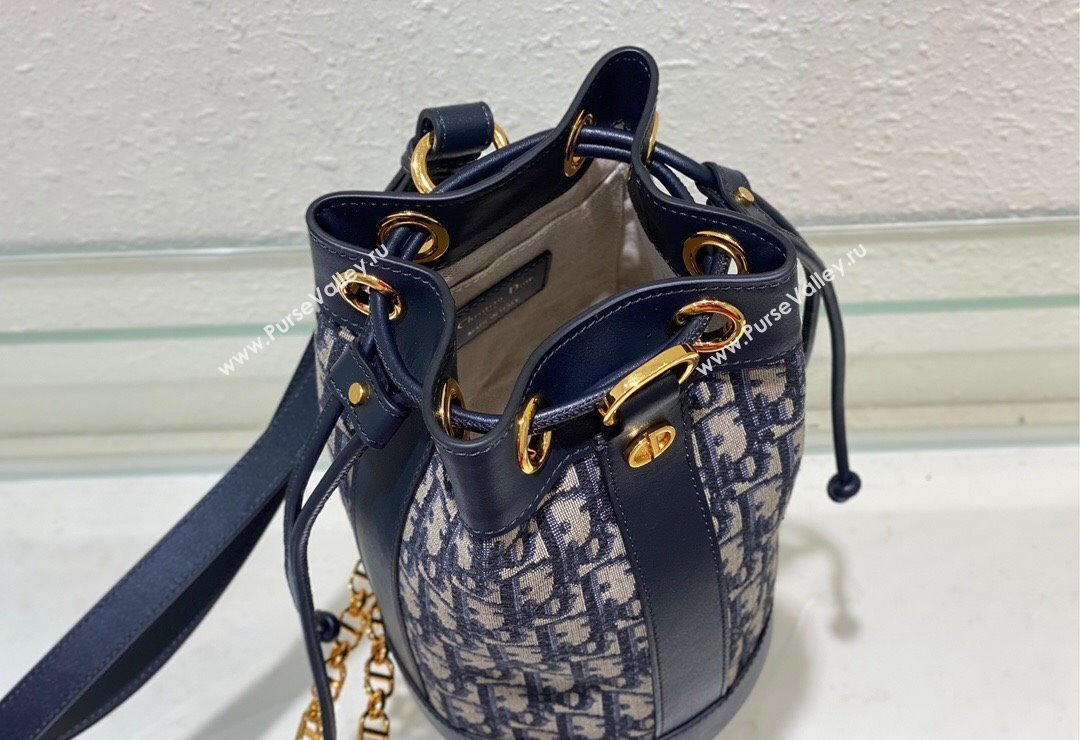 Dior Small Backpack bag in Blue Dior Oblique Jacquard 2024 0523 (BF-240523031)