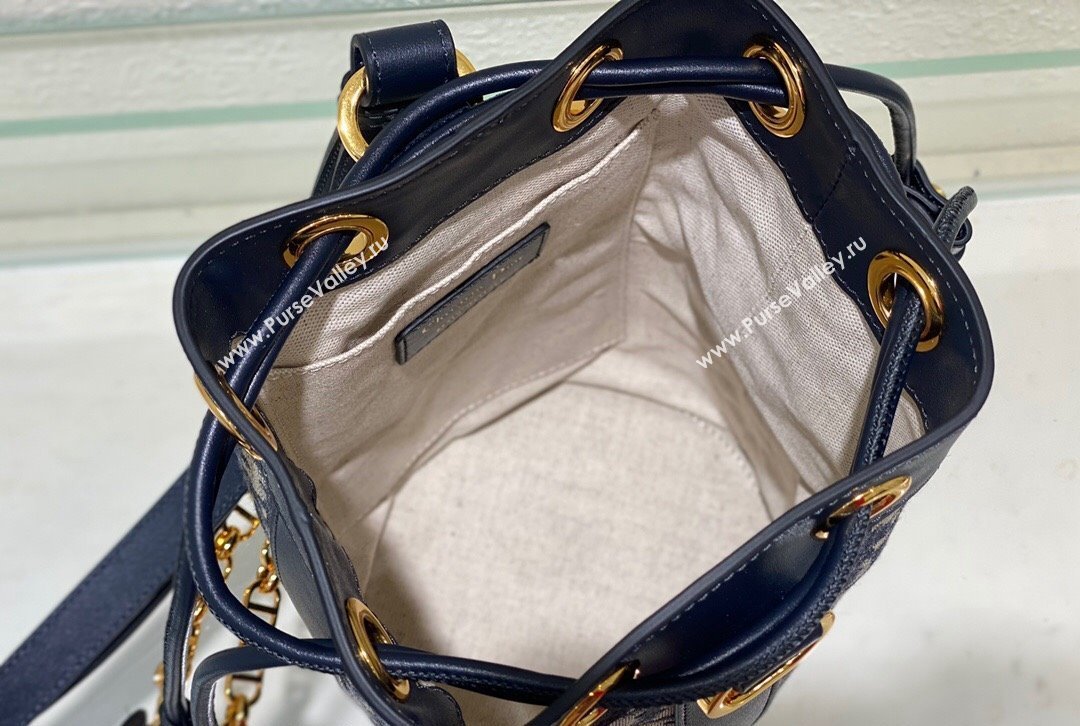 Dior Small Backpack bag in Blue Dior Oblique Jacquard 2024 0523 (BF-240523031)