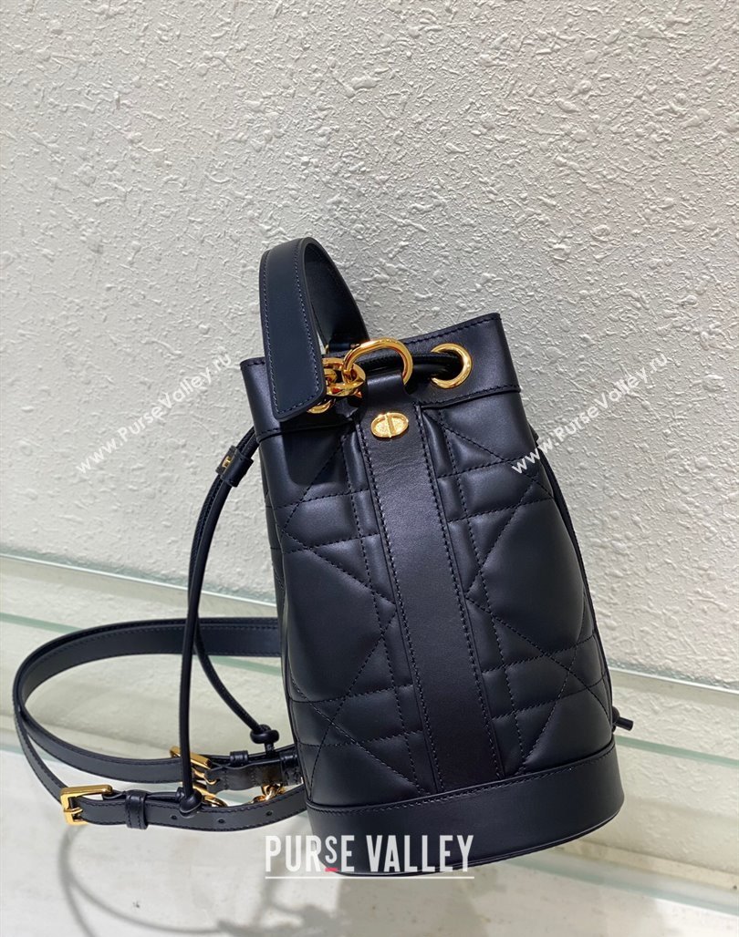 Dior Small Backpack bag in Black Supple Maxicannage Calfskin 2024 0523 (BF-240523032)