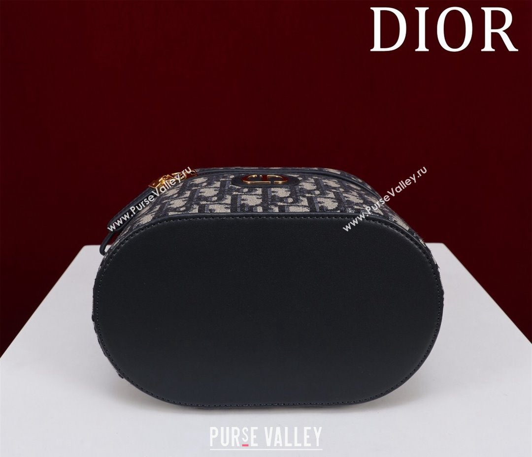 Dior 30 Montaigne Small Vanity Case in Blue Dior Oblique Jacquard 2024 (XXG-240523004)