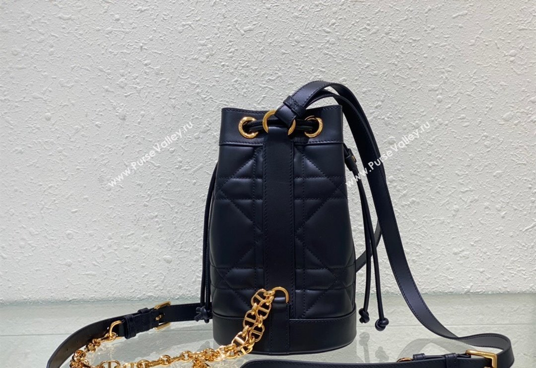 Dior Small Backpack bag in Black Supple Maxicannage Calfskin 2024 0523 (BF-240523032)