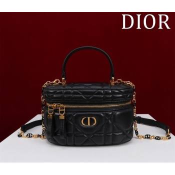 Dior Caro Mini Vanity Case in Black Macrocannage Lambskin 2024 (XXG-240523005)
