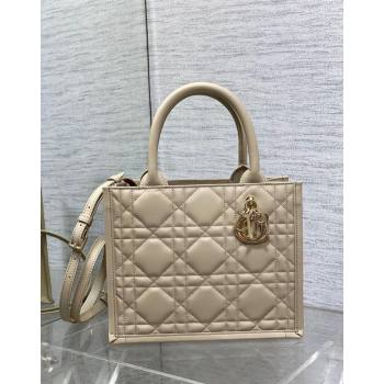 Dior Small Book Tote Bag in Macrocannage Calfskin Beige 2024 (XXG-240523007)
