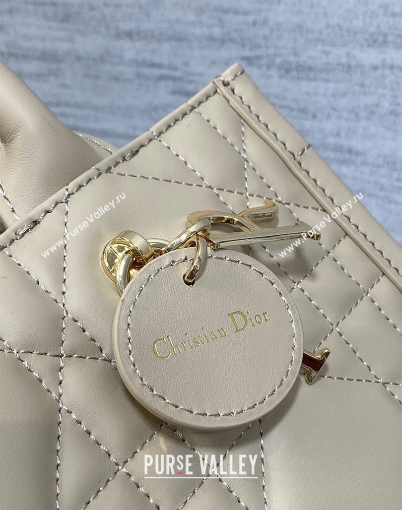 Dior Small Book Tote Bag in Macrocannage Calfskin Beige 2024 (XXG-240523007)