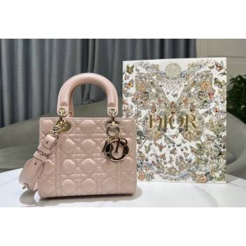 Dior Small Lady My ABCDior Bag in Powder Pink Cannage Lambskin 2024 0523 (XXG-240523055)