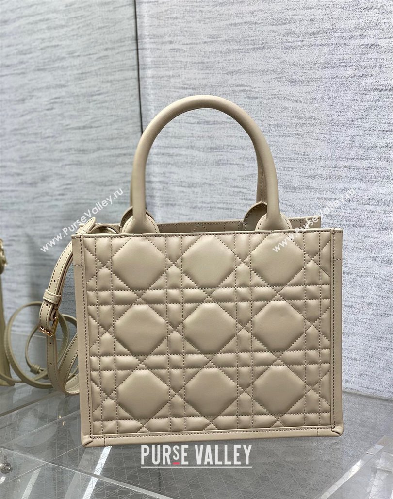 Dior Small Book Tote Bag in Macrocannage Calfskin Beige 2024 (XXG-240523007)