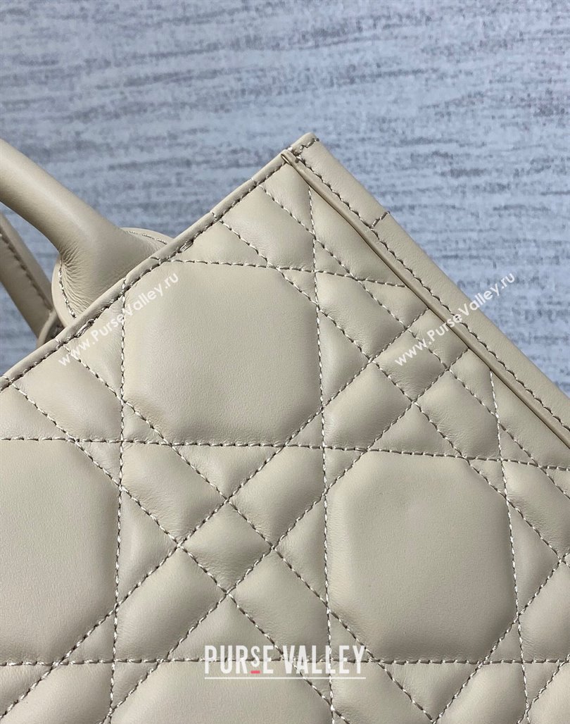 Dior Small Book Tote Bag in Macrocannage Calfskin Beige 2024 (XXG-240523007)