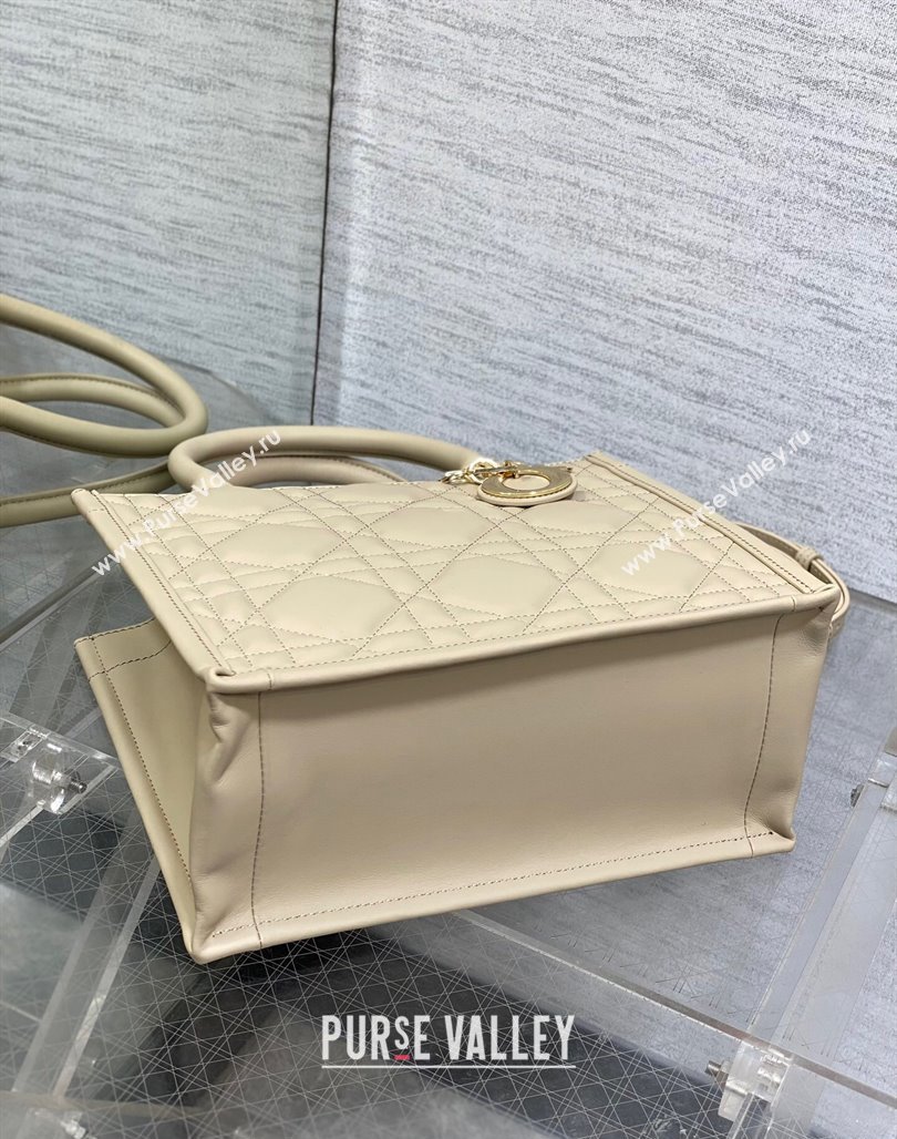 Dior Small Book Tote Bag in Macrocannage Calfskin Beige 2024 (XXG-240523007)