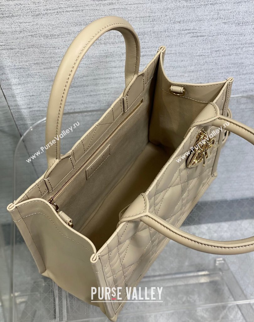 Dior Small Book Tote Bag in Macrocannage Calfskin Beige 2024 (XXG-240523007)