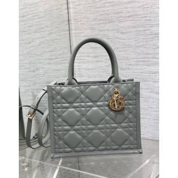 Dior Small Book Tote Bag in Macrocannage Calfskin Grey 2024 (XXG-240523008)