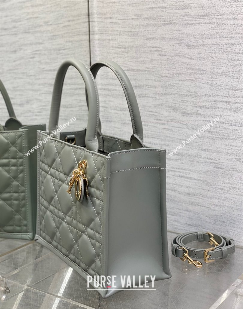 Dior Small Book Tote Bag in Macrocannage Calfskin Grey 2024 (XXG-240523008)