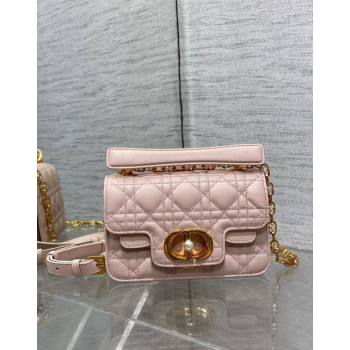 Dior Mini Jolie Top Handle Bag in Cannage Calfskin Pink 2024 (XXG-240523047)