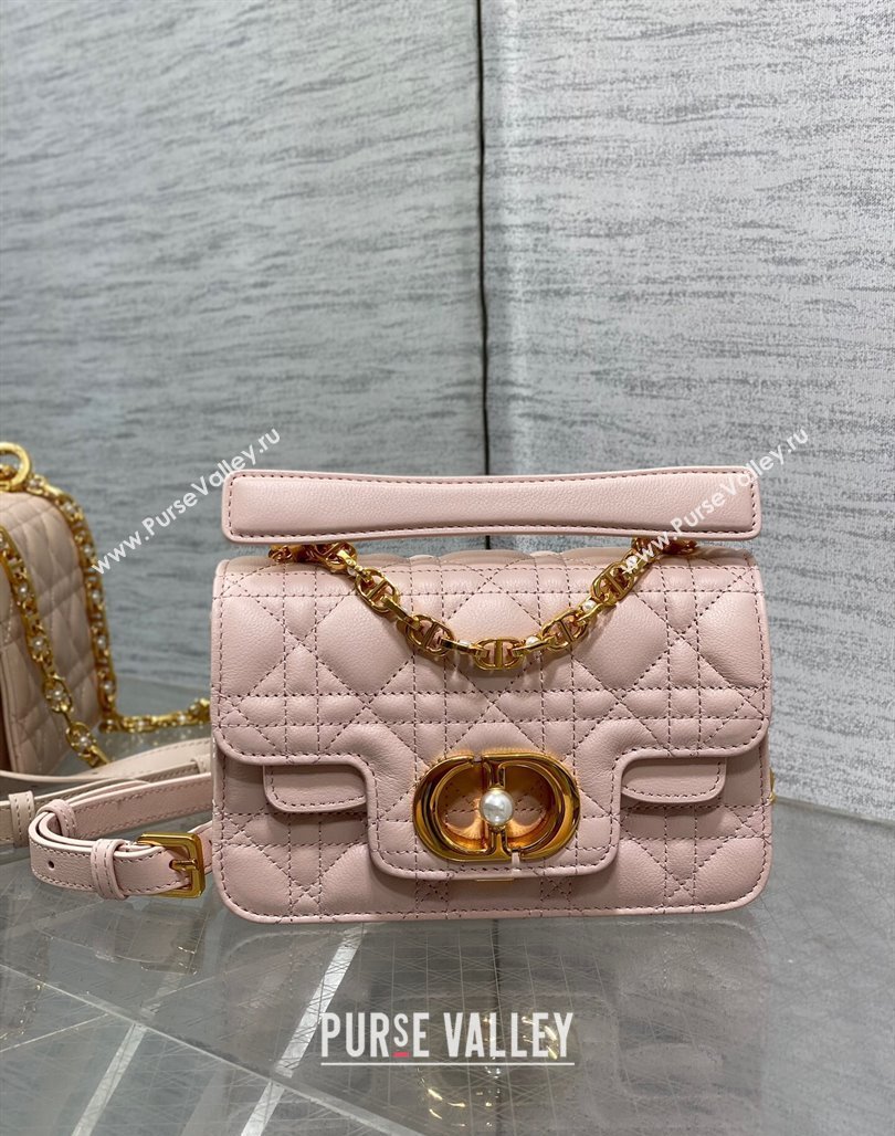 Dior Mini Jolie Top Handle Bag in Cannage Calfskin Pink 2024 (XXG-240523047)