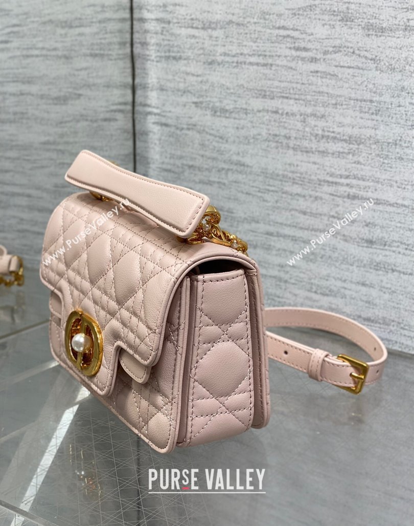 Dior Mini Jolie Top Handle Bag in Cannage Calfskin Pink 2024 (XXG-240523047)