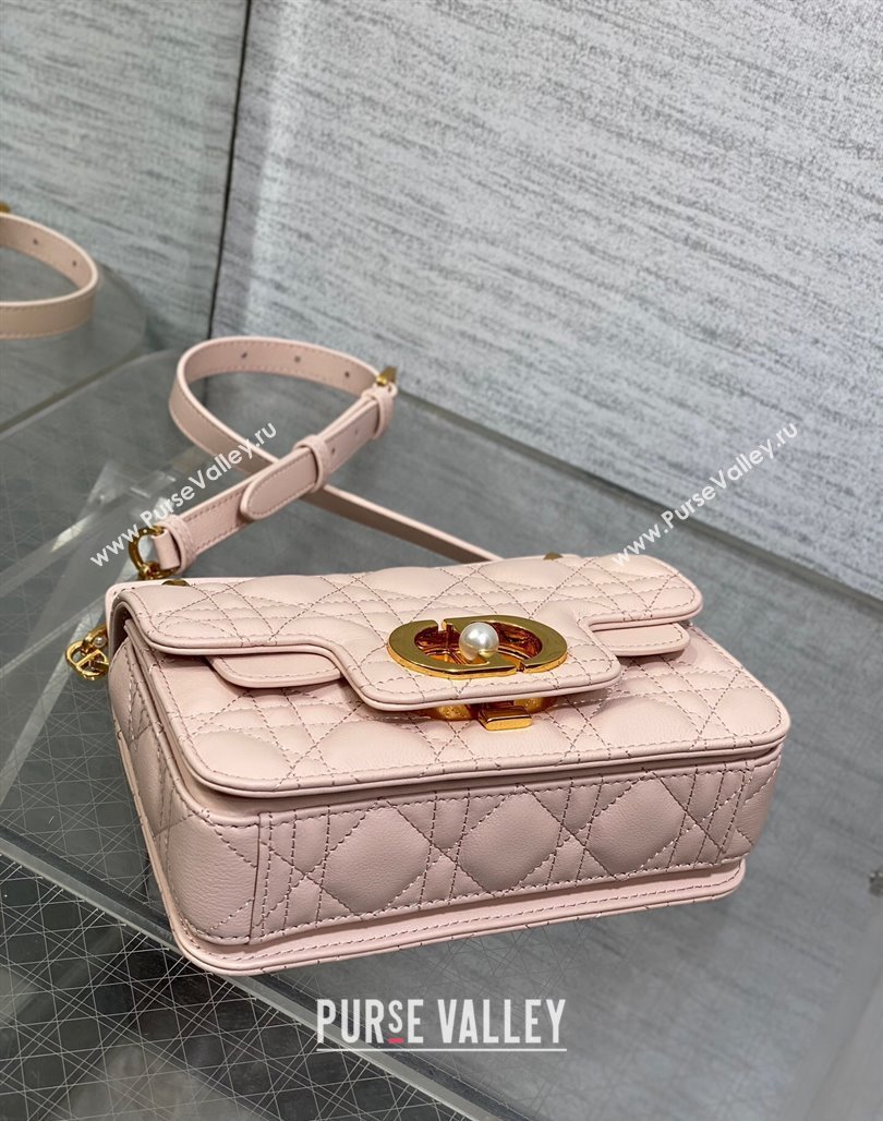 Dior Mini Jolie Top Handle Bag in Cannage Calfskin Pink 2024 (XXG-240523047)