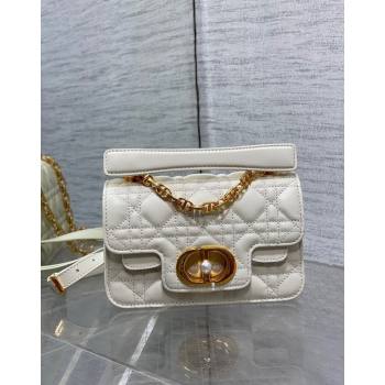 Dior Mini Jolie Top Handle Bag in Cannage Calfskin White 2024 (XXG-240523048)