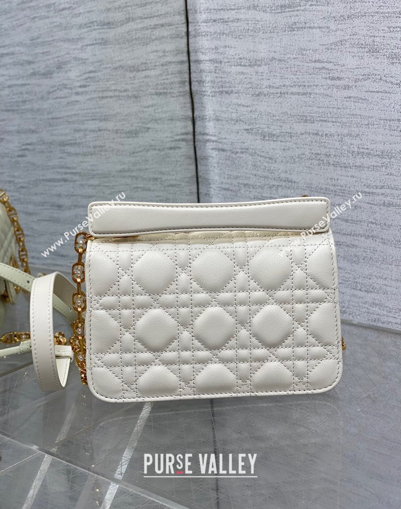 Dior Mini Jolie Top Handle Bag in Cannage Calfskin White 2024 (XXG-240523048)