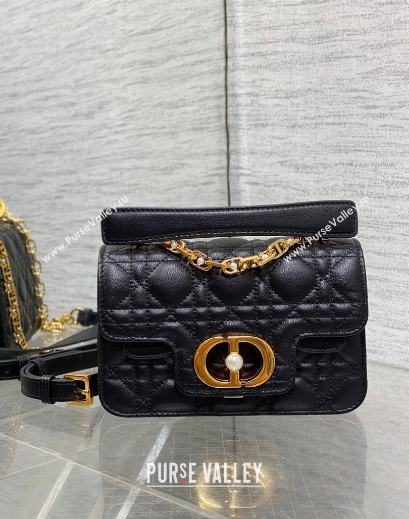 Dior Mini Jolie Top Handle Bag in Cannage Calfskin Black 2024 (XXG-240523049)