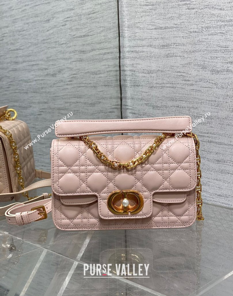 Dior Small Jolie Top Handle Bag in Cannage Calfskin Pink 2024 (XXG-240523050)