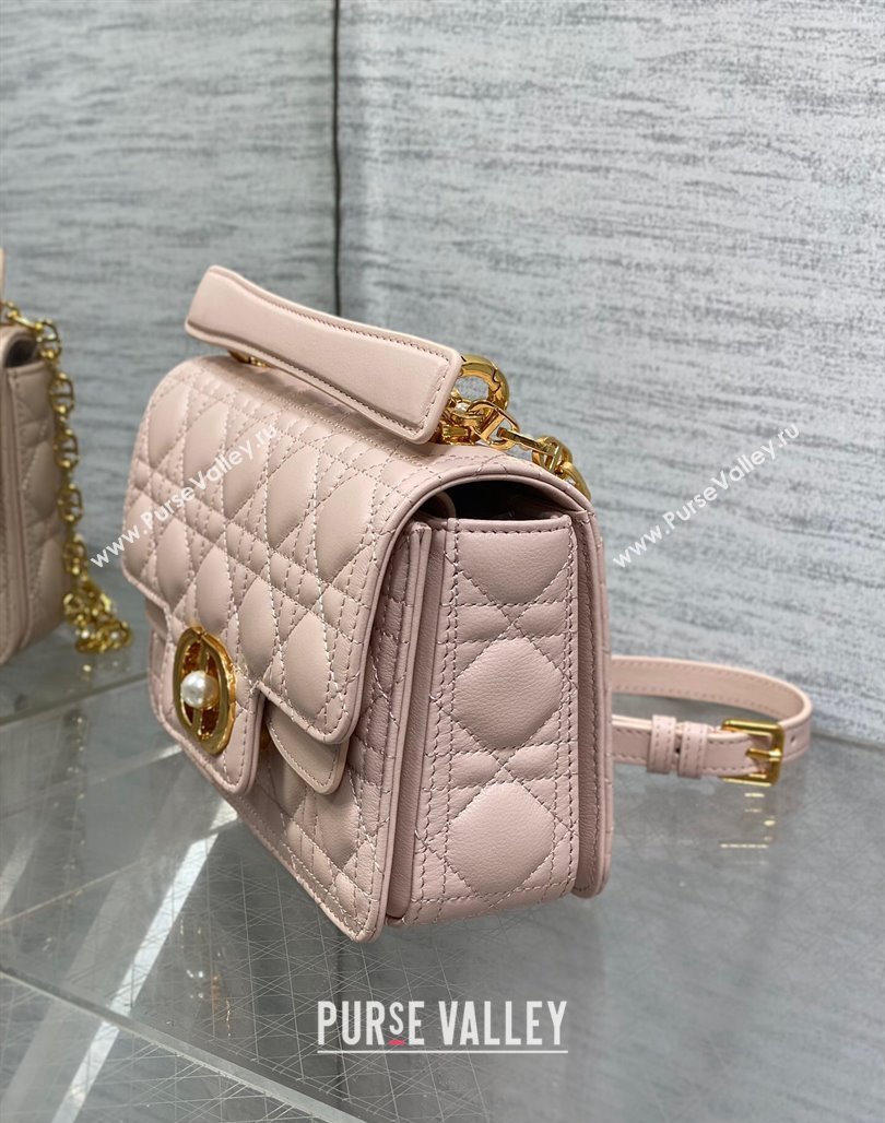 Dior Small Jolie Top Handle Bag in Cannage Calfskin Pink 2024 (XXG-240523050)