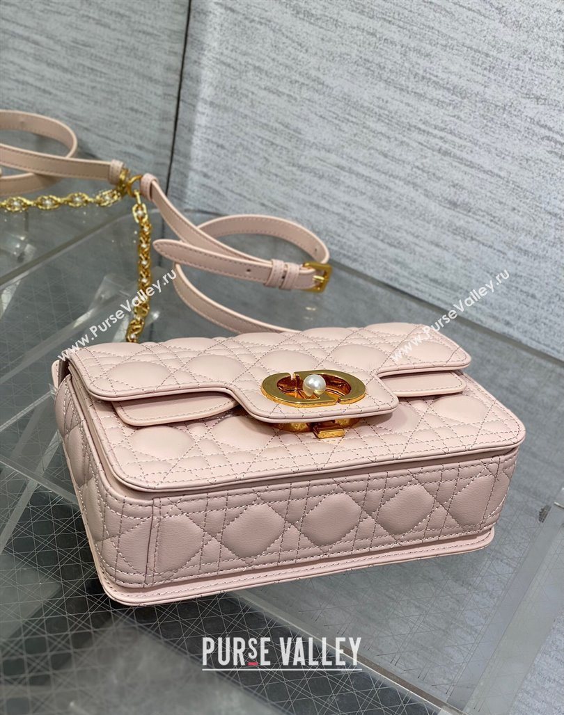 Dior Small Jolie Top Handle Bag in Cannage Calfskin Pink 2024 (XXG-240523050)