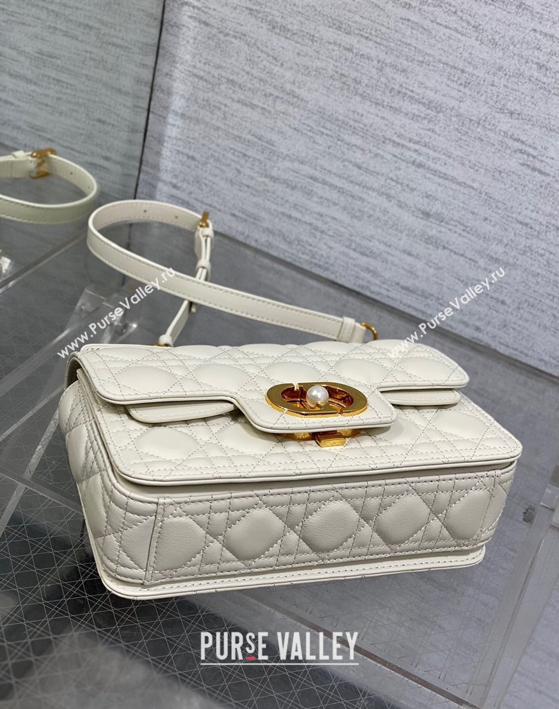 Dior Small Jolie Top Handle Bag in Cannage Calfskin White 2024 (XXG-240523051)