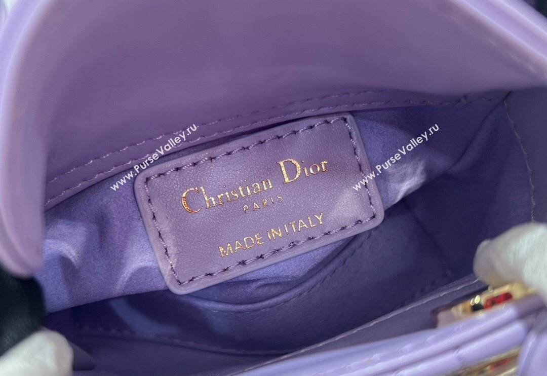 Dior Micro Lady Dior Bag in Lilac Purple Cannage Lambskin 2024 0523 (BF-240523063)